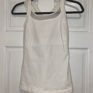 Lululemon built in bra tank, mesh neckline, white
